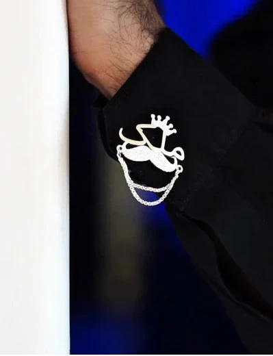 Customize Name Cufflink with Chain & Crown